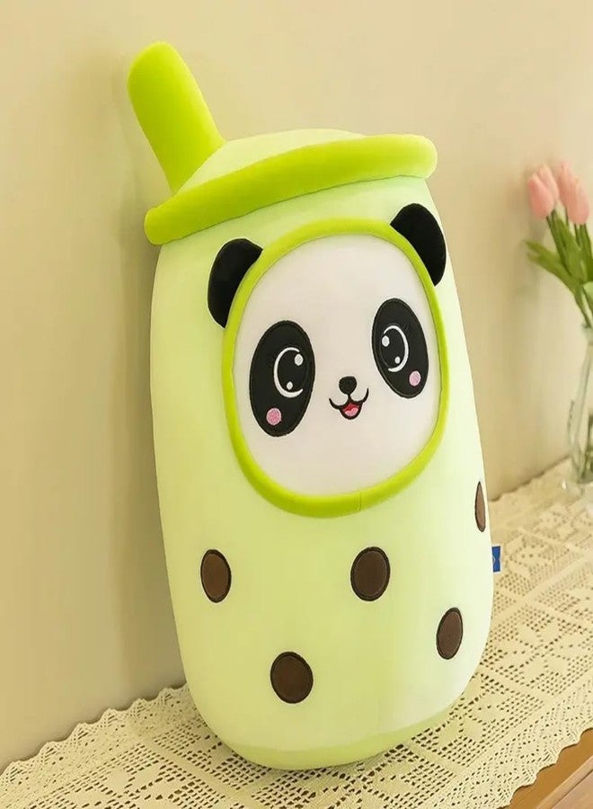 TechMax Solution Cute Panda Boba Tea Plush Stuffed Bubble Tea Plushie Cartoon Soft Strawberry Milk Tea Cup Panda Pillow Home Hugging Gift for Kids Smile Eyes (19.7 INCH, Green-Panda Boba) - Image 2